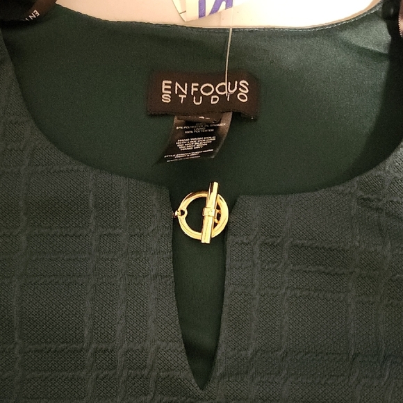 NWT Enfocus Studio Green Ribbed Sheath Midi Dress - Picture 5 of 10